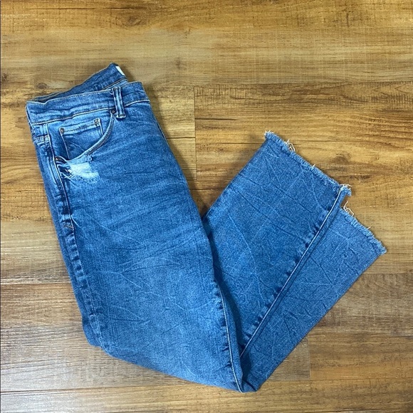 Kenzie vintage luxe Allie high rise slim  straight Distressed Blue Jeans size 8 - Picture 1 of 8